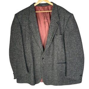 Vintage Harris Tweed Blazer Sport Coat Grey  Classic Old Money 54L